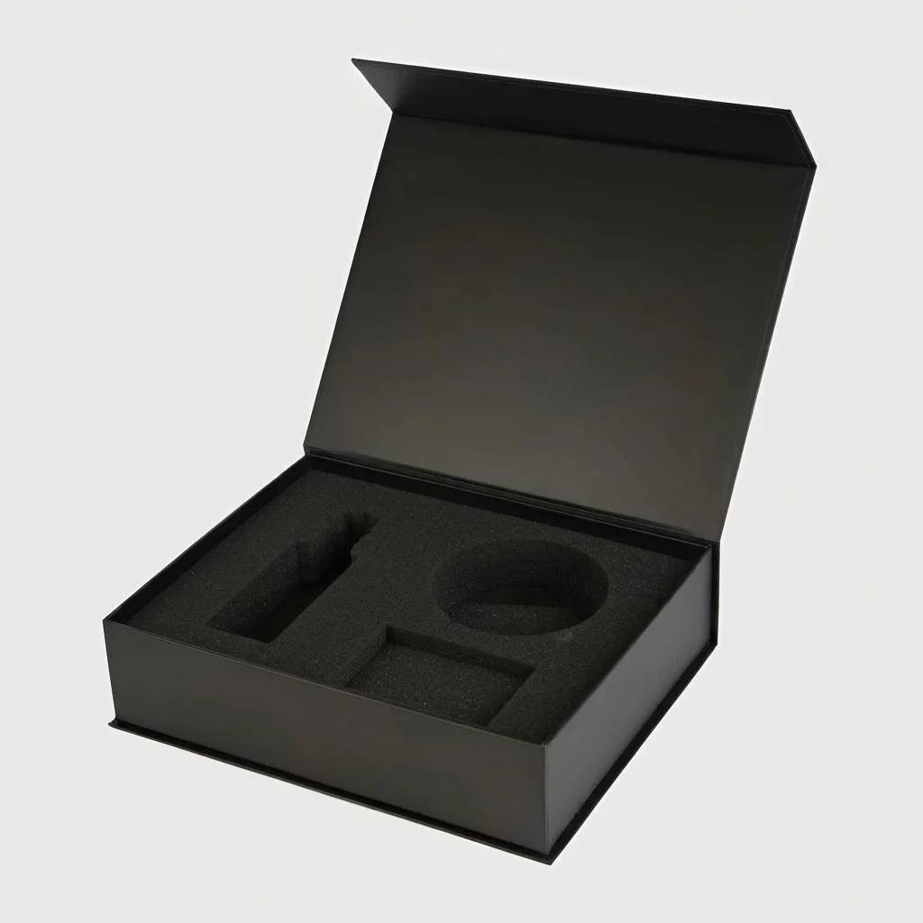 Custom magnetic closure gift box with foil logo