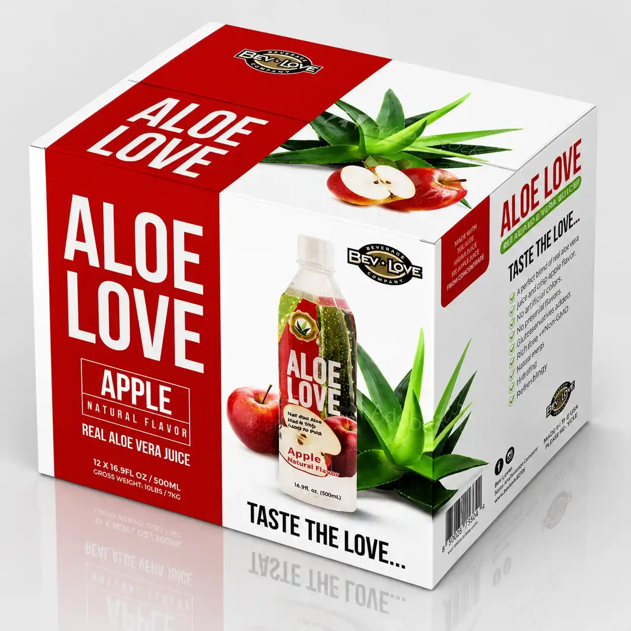 Aloe Love juice shipper carton with gloss finish